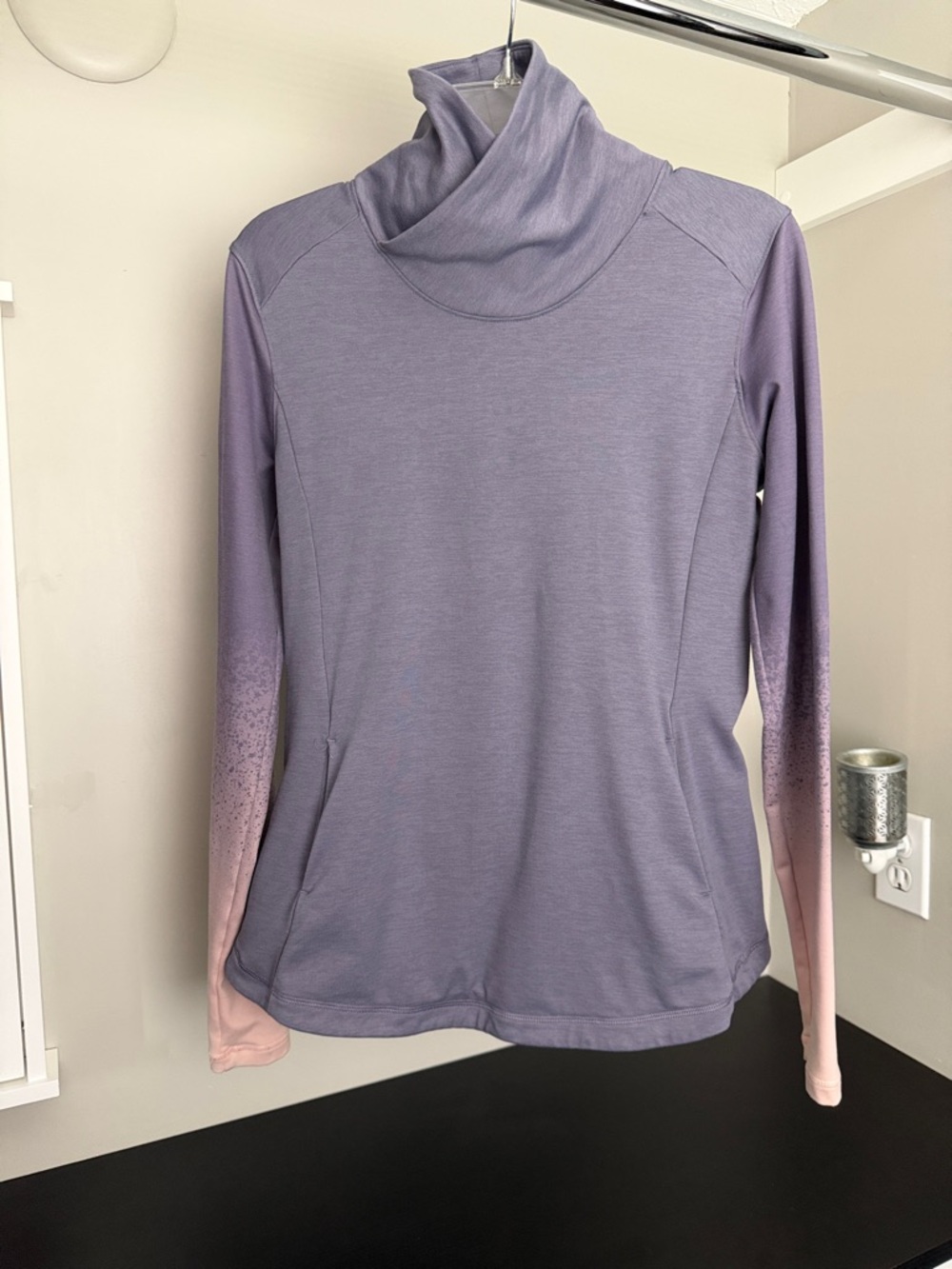 CALIA by Carrie Underwood Lavender to Pink Ombre Funnel Neck Long Sleeve Top